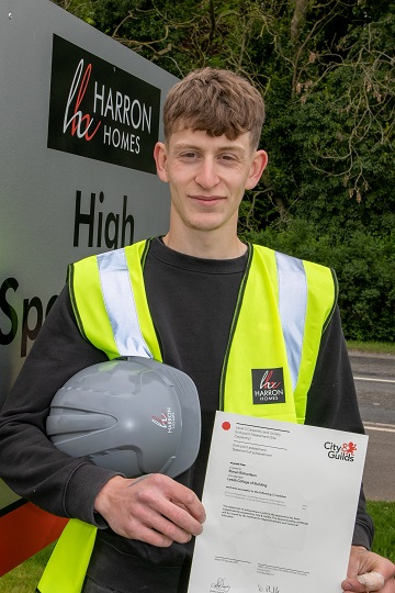 Ronan Richardson an apprentice at Harron Homes.