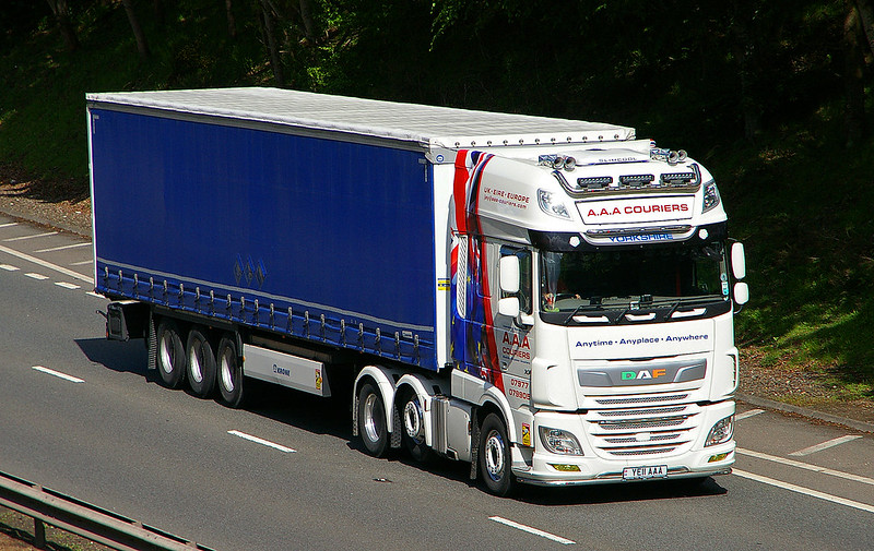 A delivery lorry on the motorway