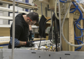 A man at work in a factory