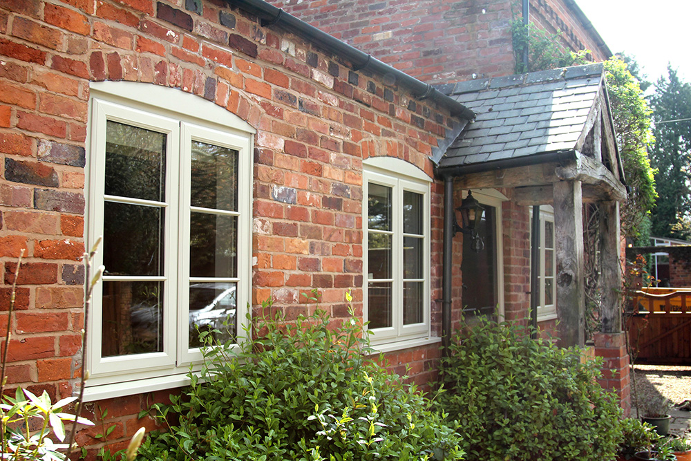 A house with coloured windows