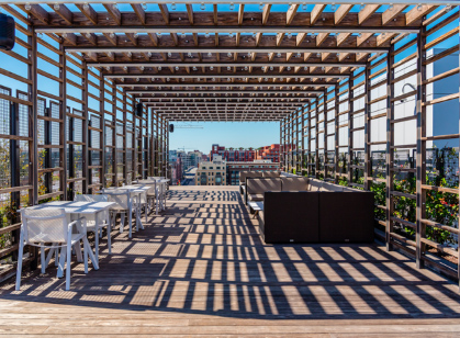 A rooftop terrace