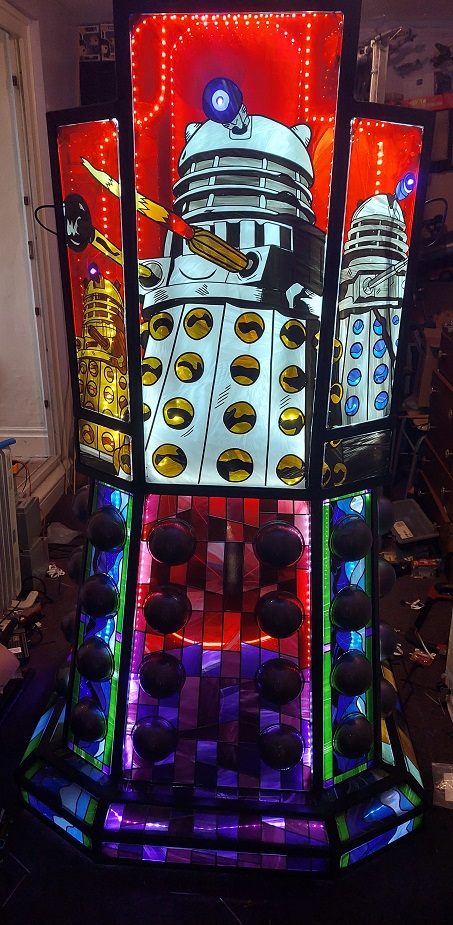 Doctor Who's Davros in 3D stained glass effect.