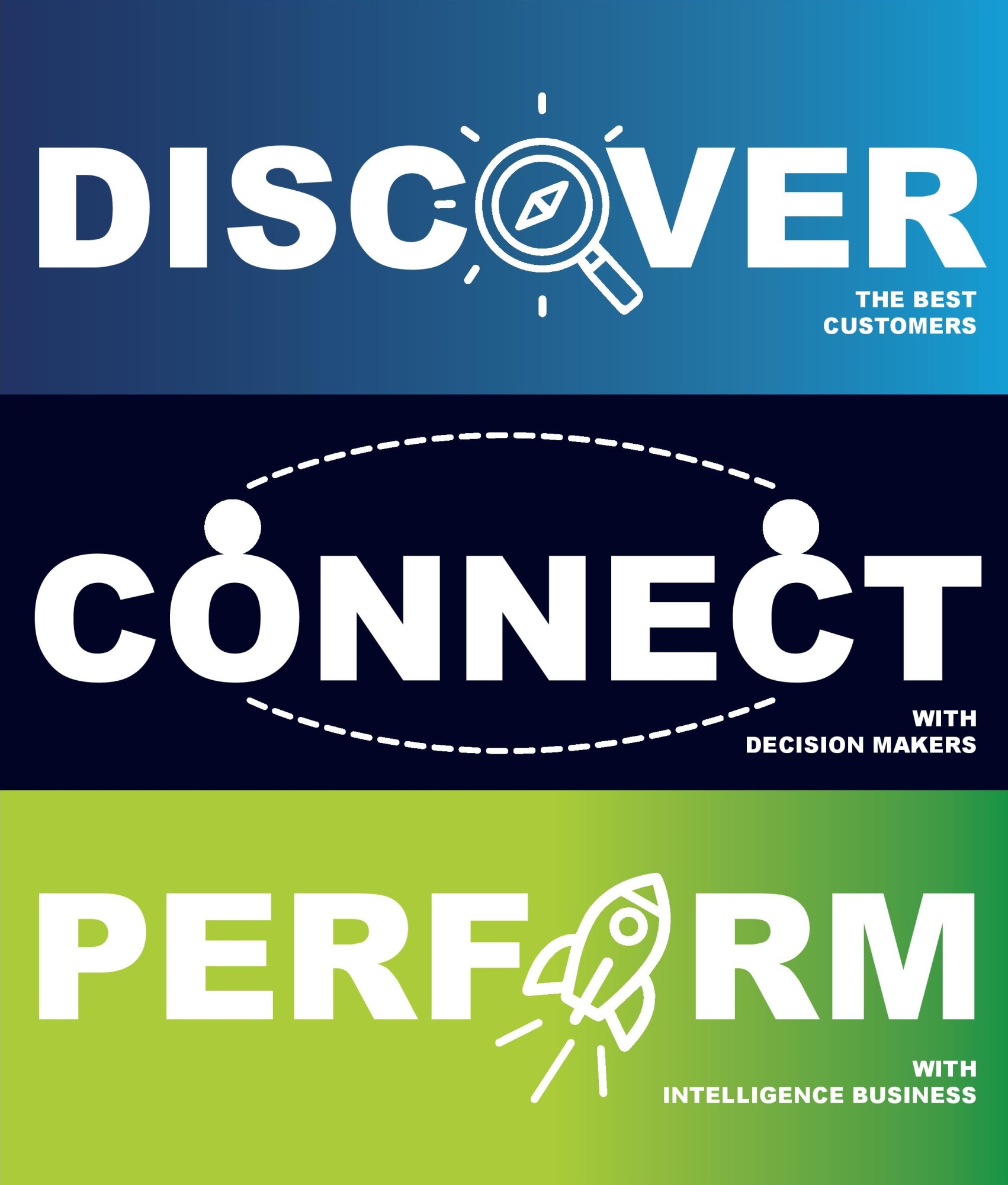 Infographic showing  Discover, Connect, Perform from Insight Data