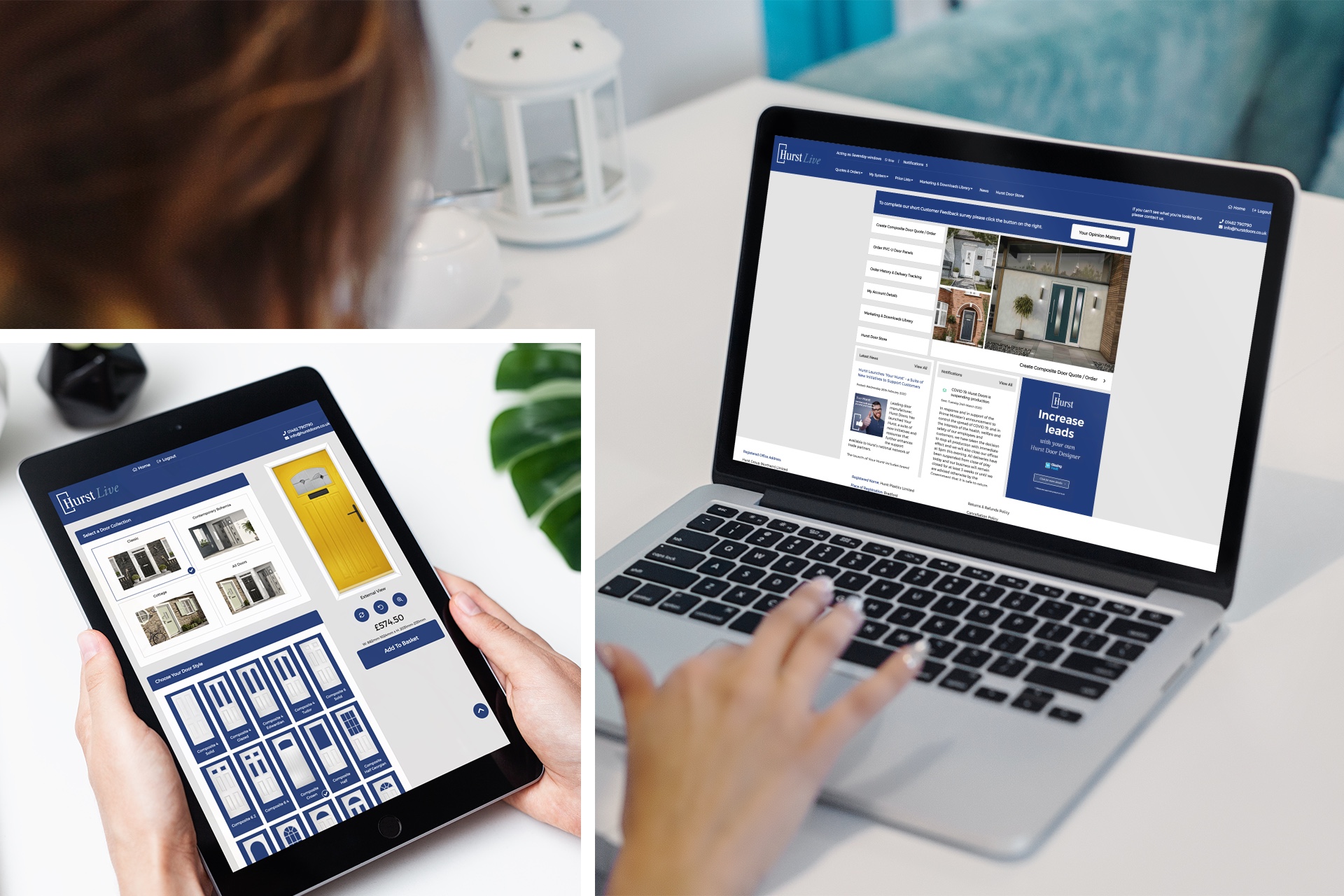 Hurst Doors’ new Your Hurst online customer portal.