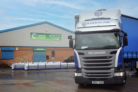 A Sheerline truck outside a factory