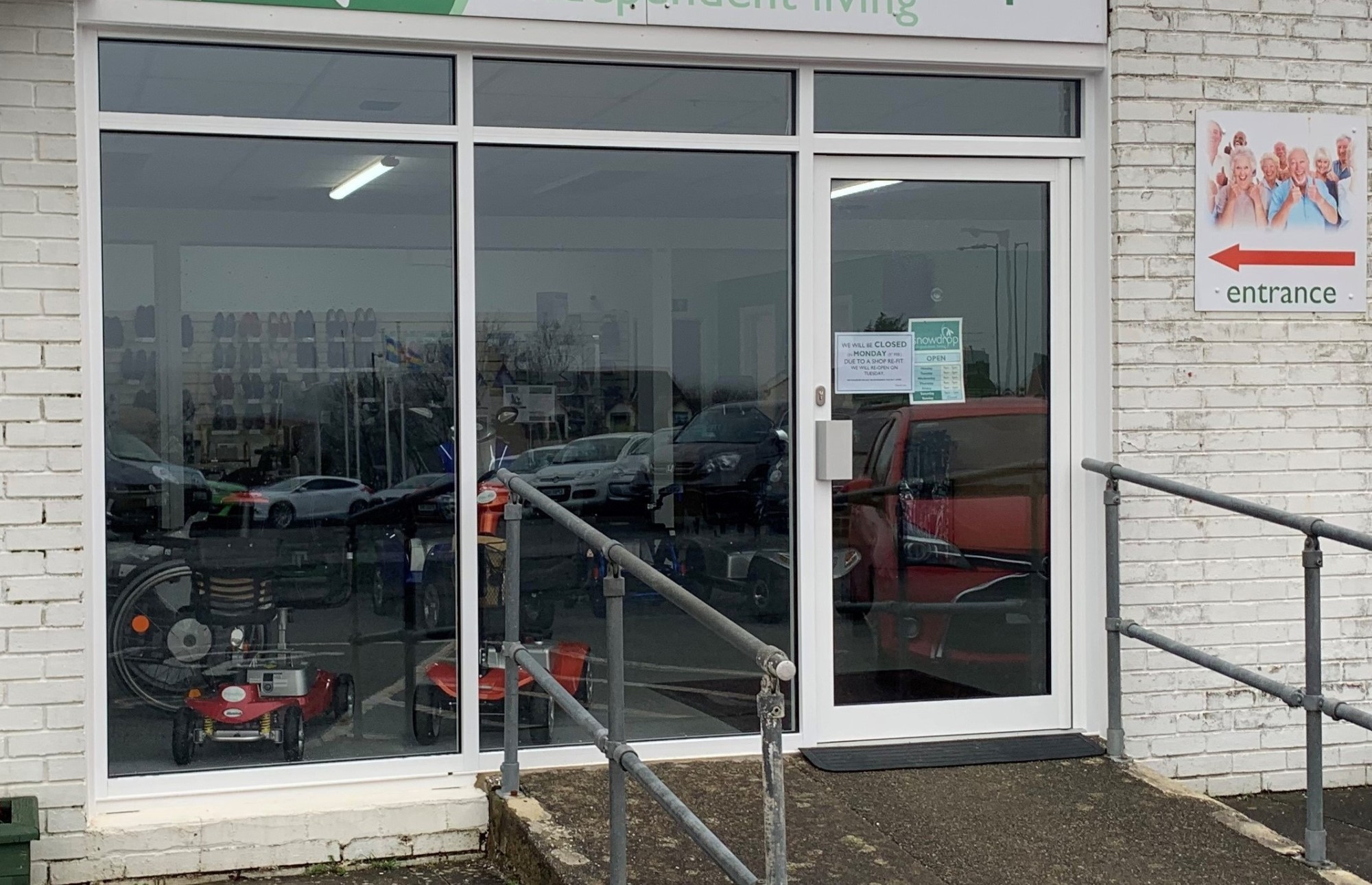 Fentrade has delivered a white aluminium shopfront for a showroom in Haverfordwest.