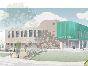 Artsts impression of the £4 million refurbishment of Walsall Manor Hospital