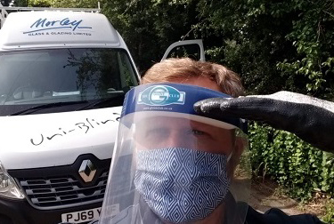 A Morley Glass driver following PPE rules