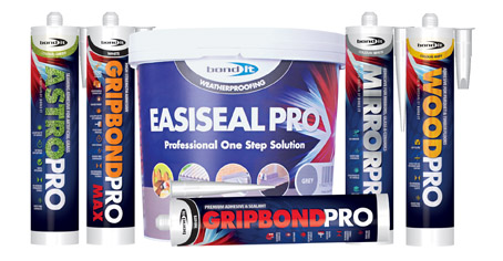 The Bond It Grip Pro range of sealants and adhesives.  