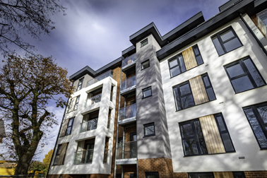 A new build apartment block overlooking Shirley Park