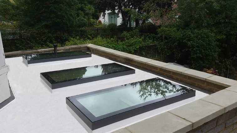 Rooflights on a large extension