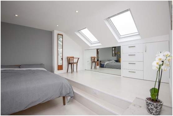 This spacious loft conversion is now used as the master bedroom
