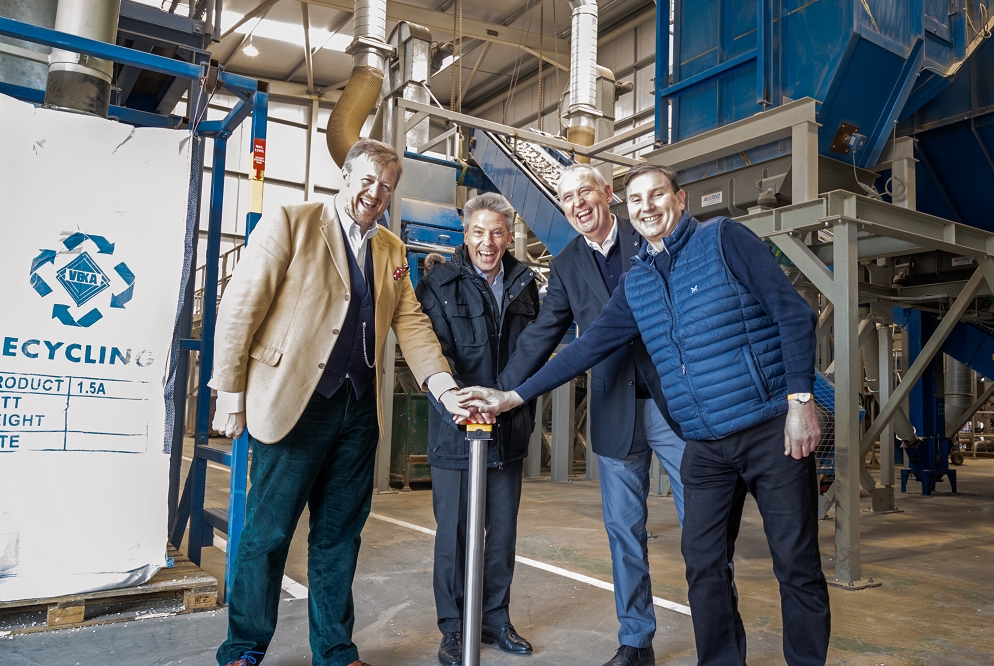 Veka Recycling team posing for a photo in their factory